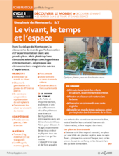 Le vivant, le temps et l'espace. Montessori 3/7