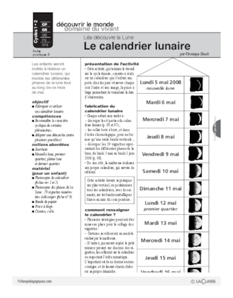 Léa découvre la Lune (5) : Le calendrier lunaire