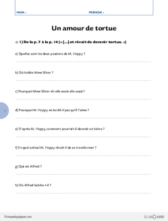 Lecture suivie / Un amour de tortue