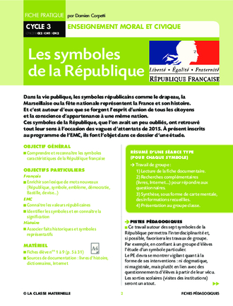 Les 7 Symboles De La Republique Fichier Cycle 3 Fichespedagogiques Com