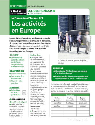 Les activités en Europe