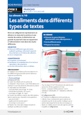 Les aliments dans différents types de textes