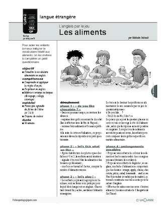 Les aliments / L'anglais par le jeu