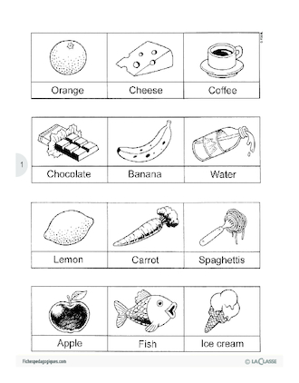 Les aliments / L'anglais par le jeu