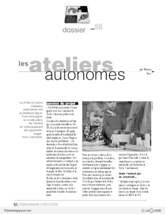 Les ateliers autonomes (GS)