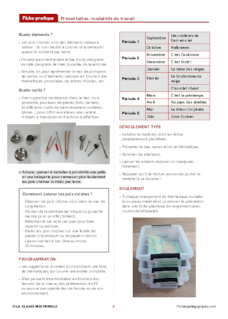 Les bacs sensoriels