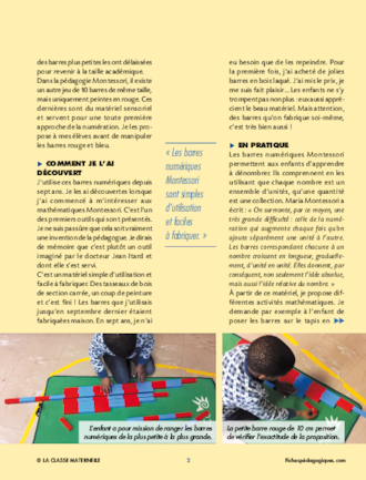 Les barres numériques Montessori