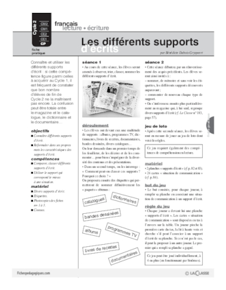 Les différents supports d'écrits