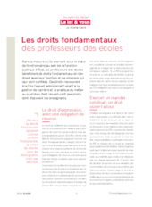 Les droits fondamentaux des professeurs des écoles