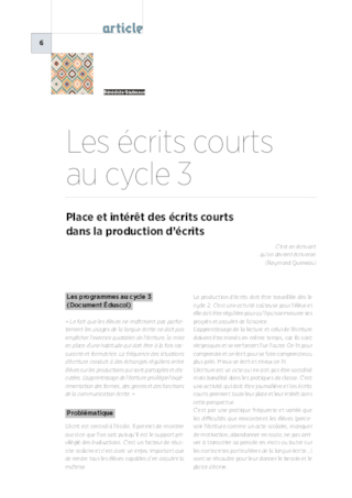 Les écrits courts