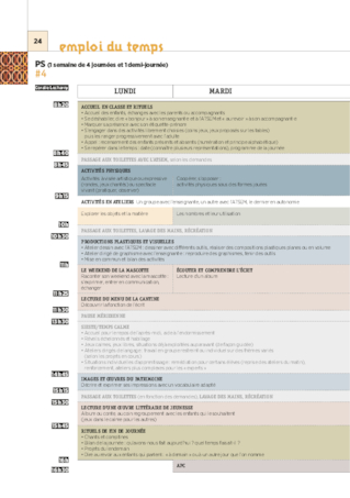 Les emplois du temps PS 2018