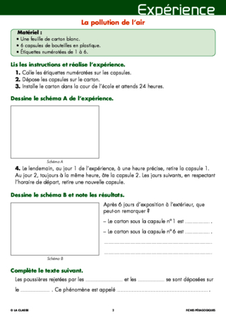 Les énergies (13) La pollution de l'air (expérience)