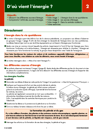 Les énergies (2) D'où vient l'energie ?