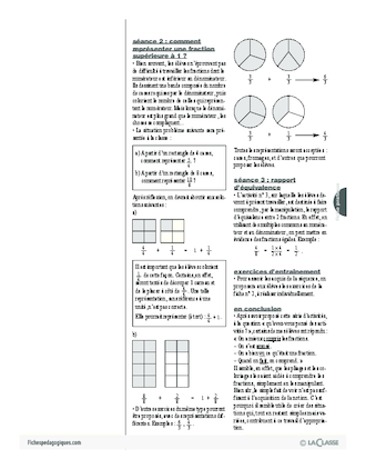 Les fractions (1) / Activités préparatoires