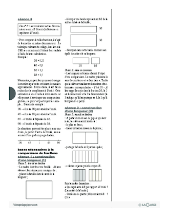 Les fractions (2) / Comparaison de fractions