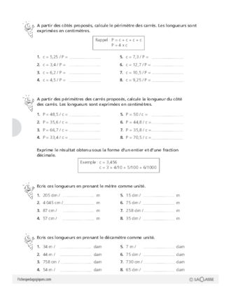 Les fractions (5) / nombres décimaux, fractions et mesures