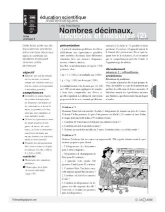 Les fractions (6) / nombres décimaux, fractions et mesures (2)