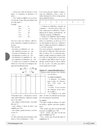 Les fractions (7) / Mesures: le tableau de conversion