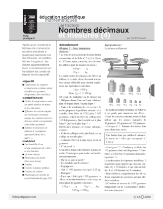 Les fractions (8) / Nombres décimaux et mesures (4)