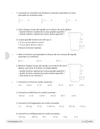 Les fractions (8) / Nombres décimaux et mesures (4)
