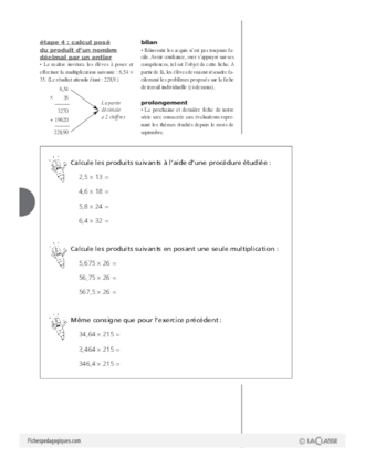 Les fractions (9) / Multiplier un nombre décimal par un entier