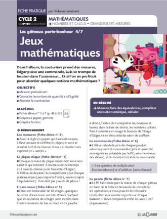 Les gâteaux porte-bonheur 4/7. Jeux mathématiques