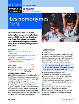 Les homonymes 1/3