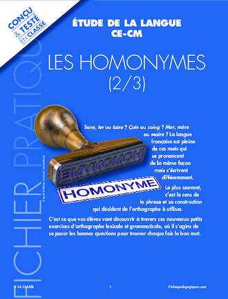 Les homonymes 2/3