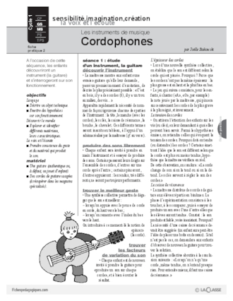 Les instruments de musique : Cordophones
