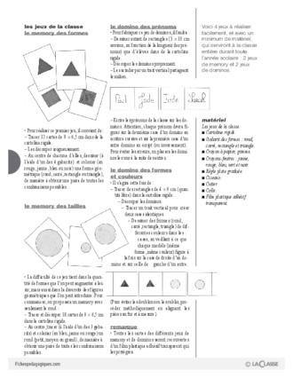 Les jeux de la classe