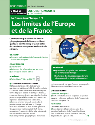 Les limites de l'Europe et de la France