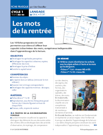 Les mots de la rentrée