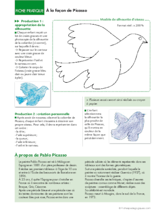 Les oiseaux dans l'art 3/6 : A la façon de Picasso