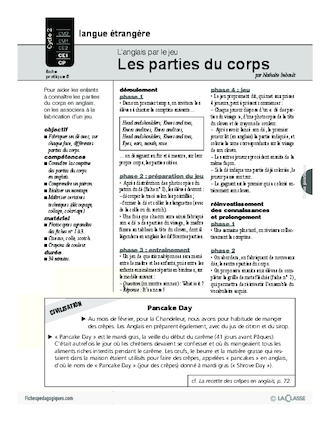 Les parties du corps / L'anglais par le jeu