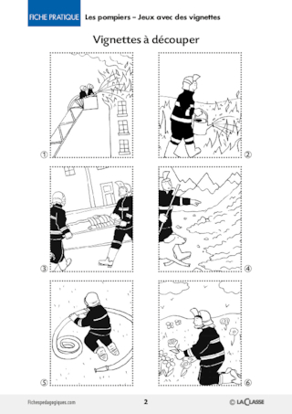 Les pompiers - Jeux avec vignettes