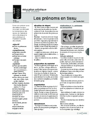 Les prénoms en tissu