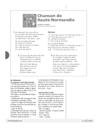 Les régions de France en chansons / Chanson de Haute-Normandie (Cycle 2)
