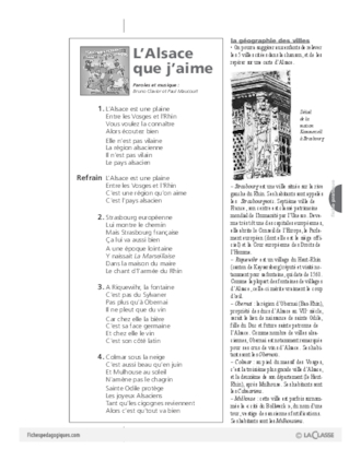 Les régions de France en chansons / L'Alsace que j'aime (Cycle 3)