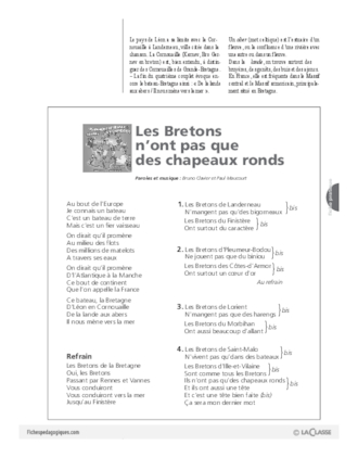 Les régions de France en chansons / Les Bretons n'ont pas que des chapeaux ronds (Cycle 2)