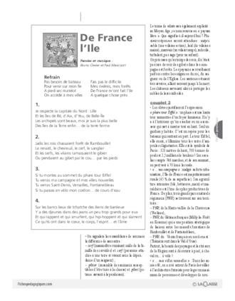 Les régions de France en chansons / l'Ile-de-France (Cycle 2)