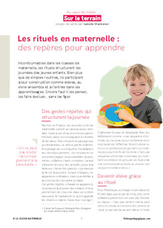 Les rituels en maternelle : des repères pour apprendre