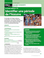 Les temps modernes 1/3. Identifier une période de l'histoire