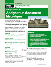 Les temps modernes 3/3. Analyser un document  historique