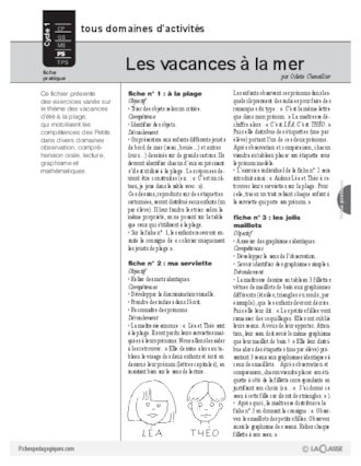 Les vacances à la mer