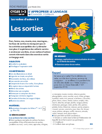 Les verbes d'action (5). Les sorties