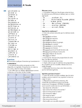 Les verbes d'action (1) / A l'école