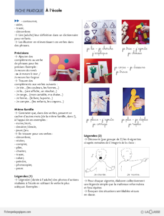 Les verbes d'action (1) / A l'école