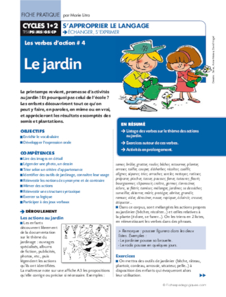 Les verbes d'action (4). Le jardin