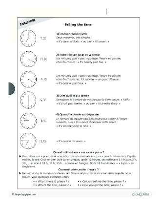 L'heure / L'anglais par le jeu