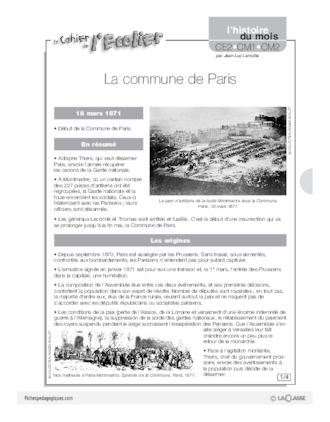 L'histoire du mois (10) / La commune de Paris